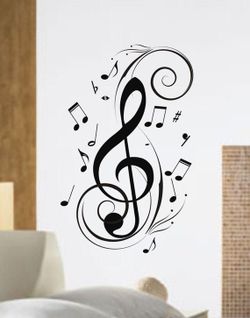 PRE MADE Wall Decal Home Decor Music Notes
