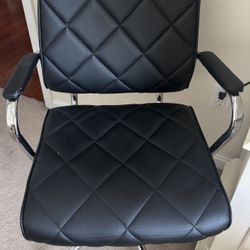 Quilted Leather Black Office/Desk Chair