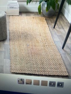 Jute woven runner rug