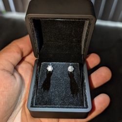  VVS 1 Carat Moissanite Studs | D Color | GRA Certified | 925 Silver 