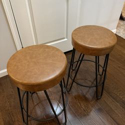 Faux Leather Bar Stools