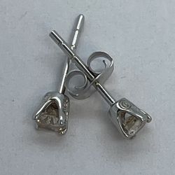 14K W/Gold Earrings Diamond. New 