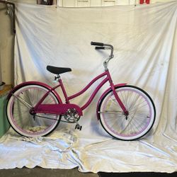 HUFFY brand 24” Single Speed, Beach Cruiser, Bicycle Coaster Brake Ready To Ride As Pictured