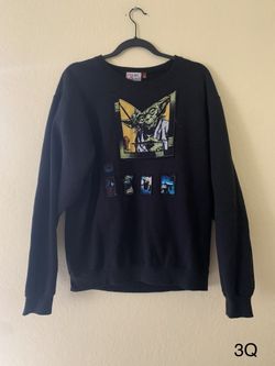RARE Custom Made StarWars Stitch On Yoda Icon Sweater Size M Color Black