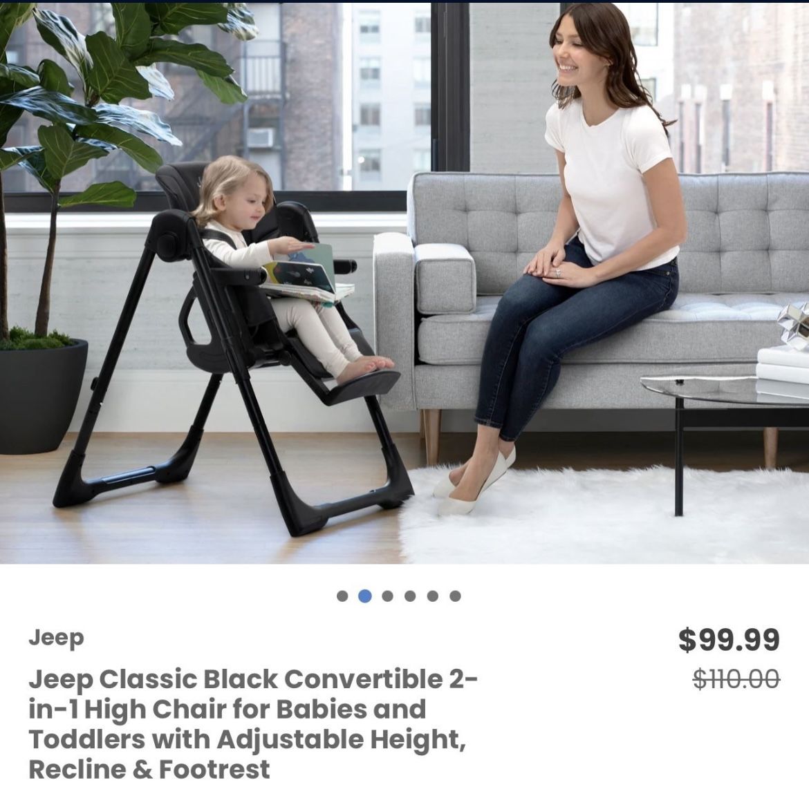 New Jeep Classic Black High Chair/ Jeep/ Baby/ Kitchen/ Kids/ Eat/ High Chair/ New