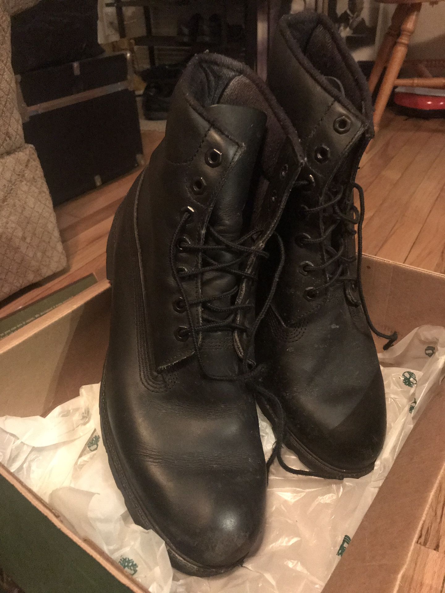 Men’s Timberland Boots- Black -Size 13 - Gently used.