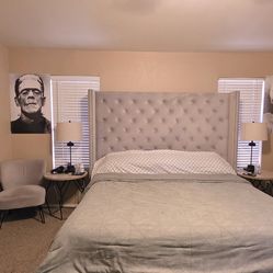 King size tuffed bed frame.