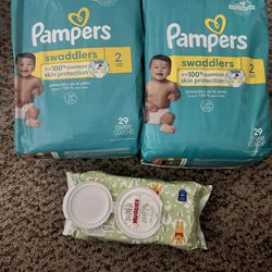 Pampers Size 2 (2 Bags/1 Wipe) $15 FIRM, PUO 