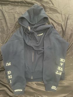 Supreme Zip-Up Hoodie Navy Blue