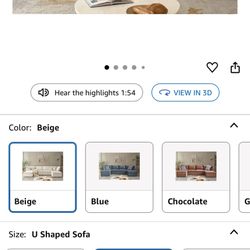 U-Shaped Modular Sectional Sofa – HULALA HOME – Beige – $1,100 Value