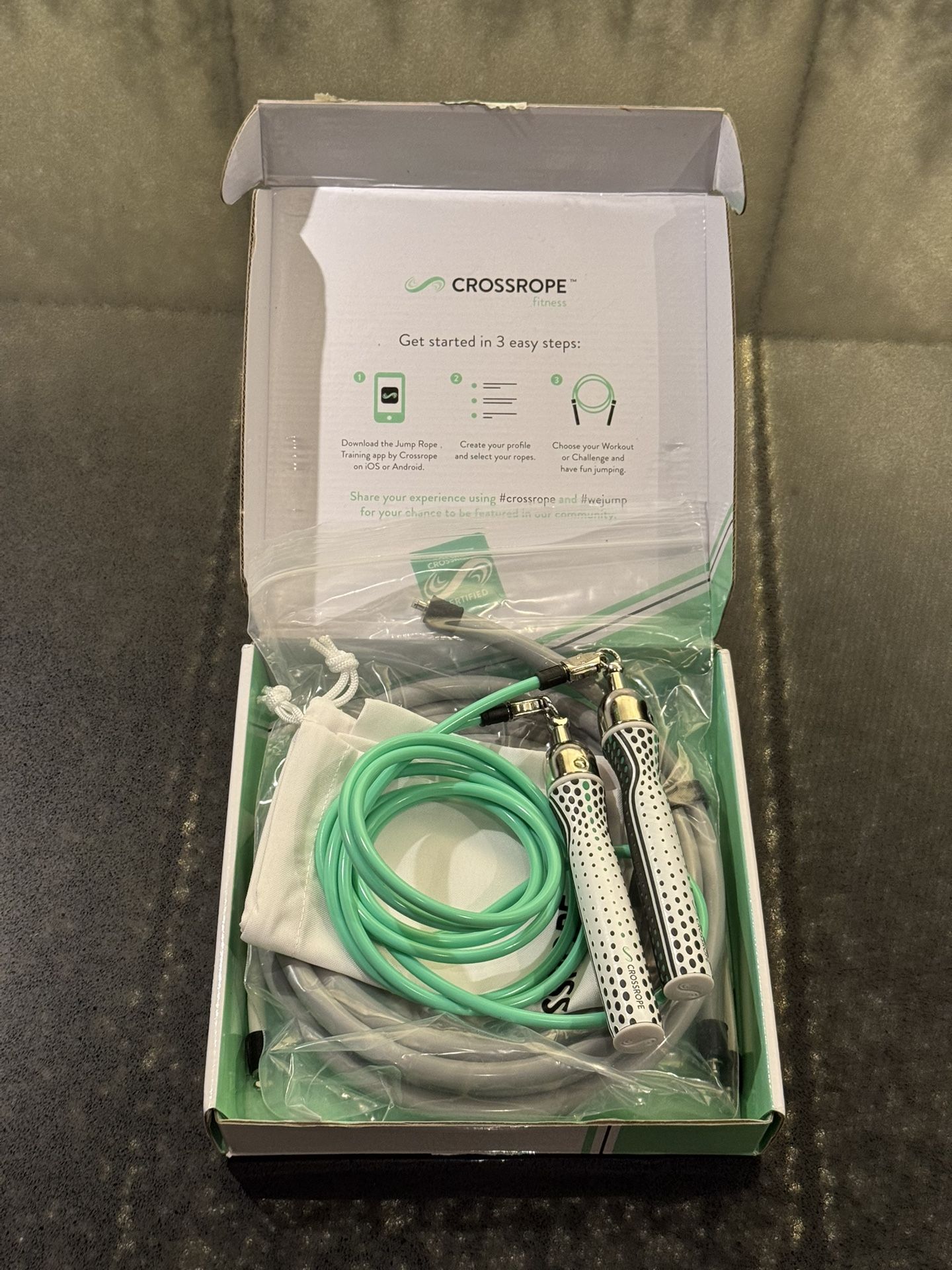 Crossrope Get Lean Set – Weighted Jump Rope Bundle (1/4 lb & 1/2 lb) – Excellent Condition