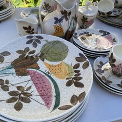 Midcentury Red Wing Hand painted Dinnerwear
