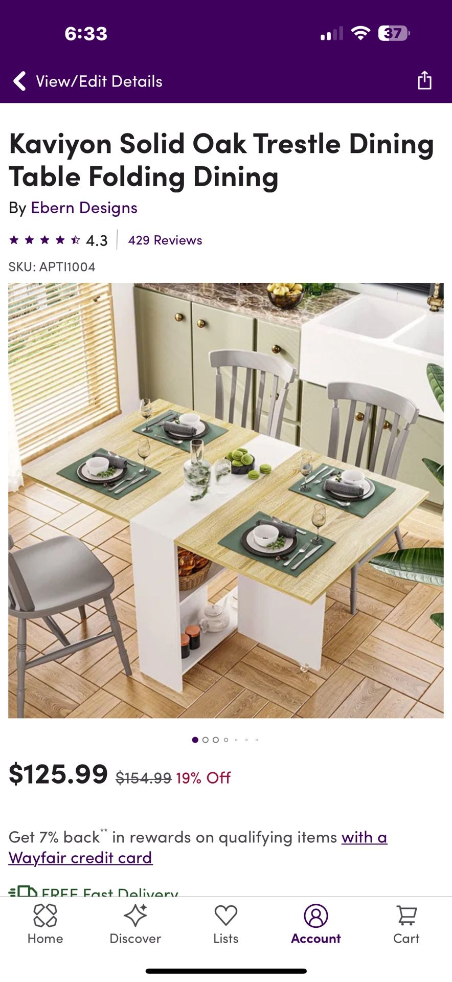 Brand New Foldable Dining Table 