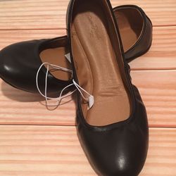 Black Ballet Flats, Size 9