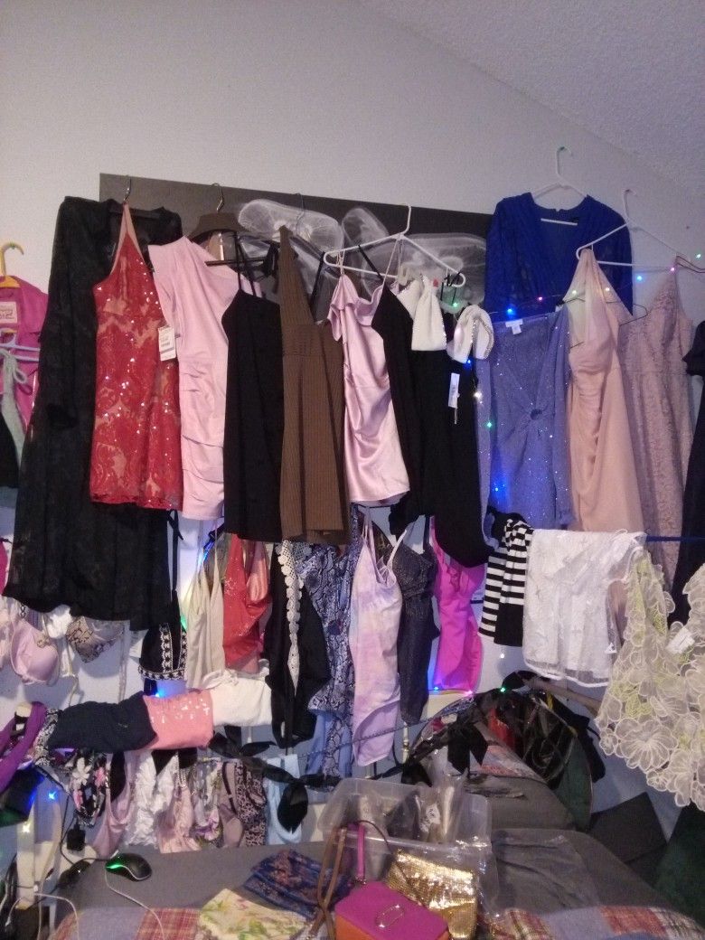 Assorted Womens Mini Dresses, Lingerie, And Swimwear