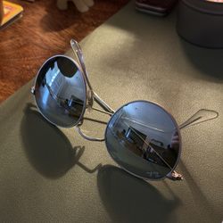 Ray-Ban Round Flat Sunglasses (Chrome/Mirrored)
