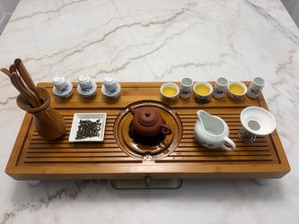 Chinese Gongfu Tea Set with Bamboo Tray