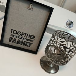 Home Decor Frame And Bath And Body Works Three Wick Candle Holder 