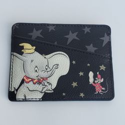 Loungefly Dumbo Cardholder Disney Black Gold Star Faux Leather 3x4 Wallet ID