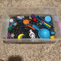 Like New Space Theme Sensory Bin