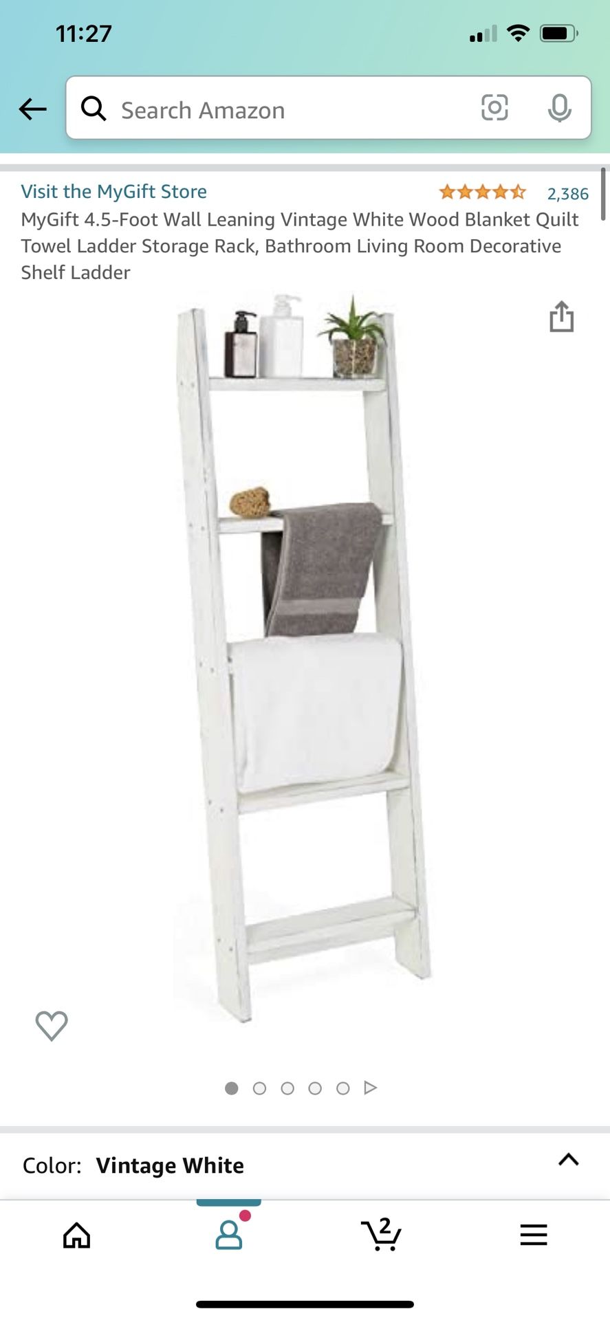 White Shelf Ladder 