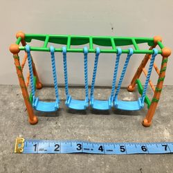 2004 Mattel Furryville Doll House Playground Swing Set