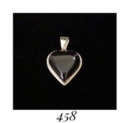 Solid Sterling Silver & Black Onyx Handcrafted Heart Pendant, signed