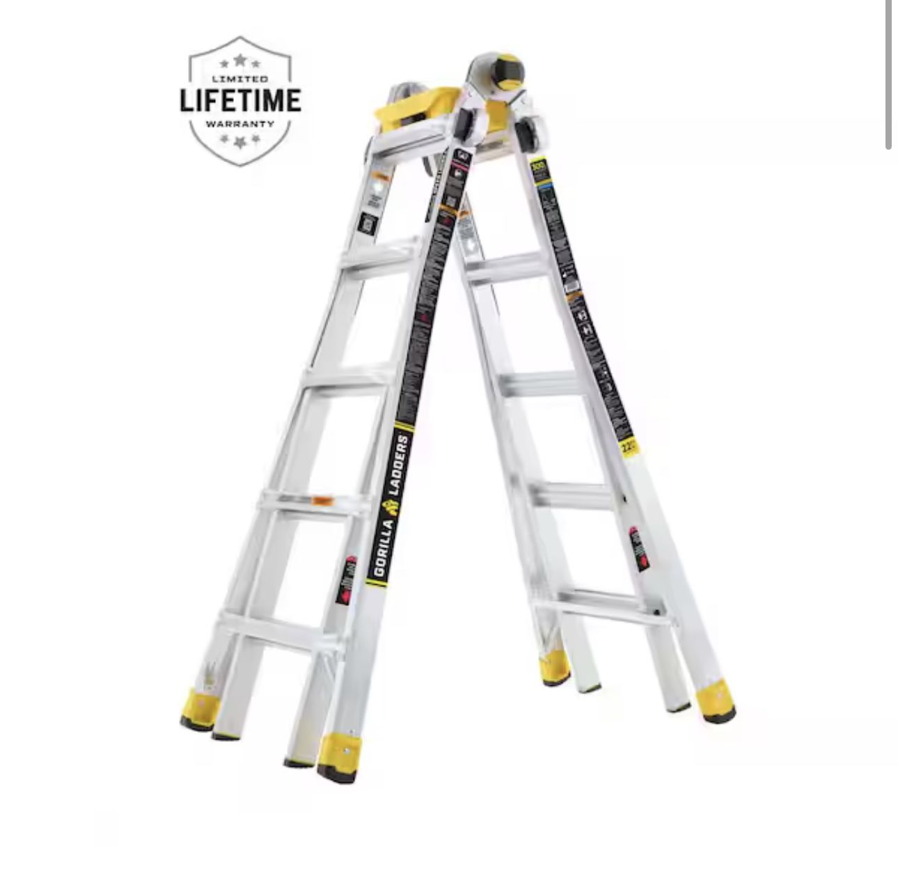 22 ft. Reach Aluminum Multi-Position Ladder, 300 lbs. Load Capacity