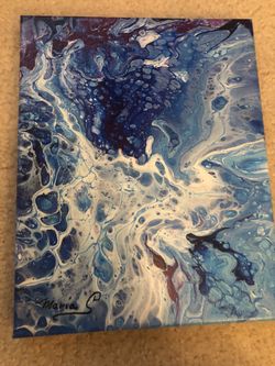 pouring painting (blue)
