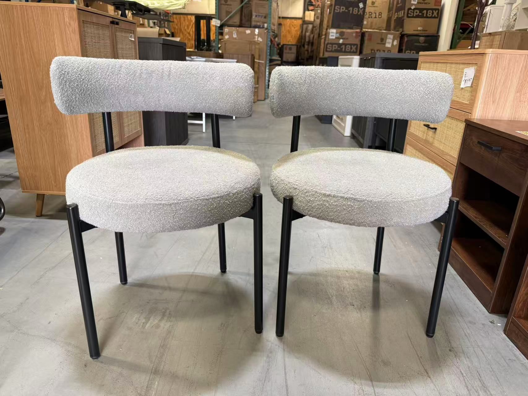 New Dining Chairs Set of 2, Upholstered Dining Room Chairs with Black Metal Legs