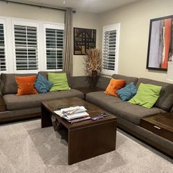 Sofa With Table And Pillows