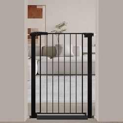 Fairybaby extra tall 38.5 inch black metal walk through safety gate model w281 61cm-68cm wide