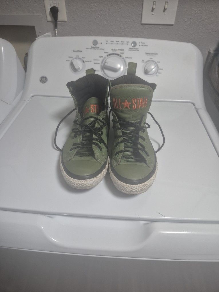 All Leather Green Converse 