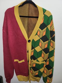 Steady Hands Giyu Tomioka Cardigan Demon Slayer Knit Sweater Size M/L