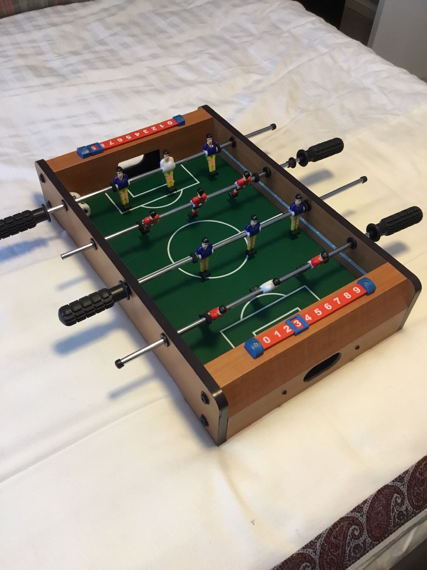 20 inch mini Tabletop foosball / soccer game, complete with 2 balls.