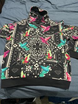 Large Diamond Supply Hummingbird Print Hoodie