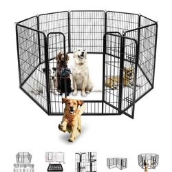 Dog & Cat Playpen Foldable Metal Exercise 8 Panel Design