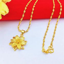 Beautiful Fancy Flower Necklace +Pendant 