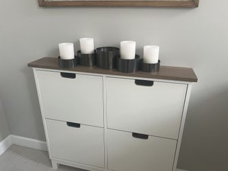 Crate & Barrel 5 metal candle holder - heavy