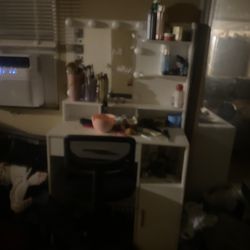 vanity with chair