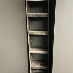 Narrow Wooden Bookshelf / Storage Shelf