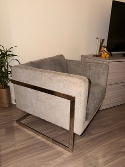 Grey accent chair