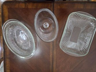 Glass Serving dishes - one with lid.