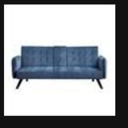 Blue Couch Foldable Bed