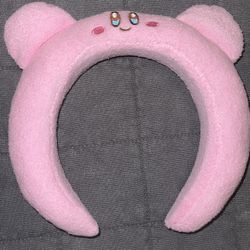 Pink Kirby skincare makeup headband 