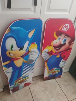 (2) Sonic & Mario Signage - 2 Large Panels