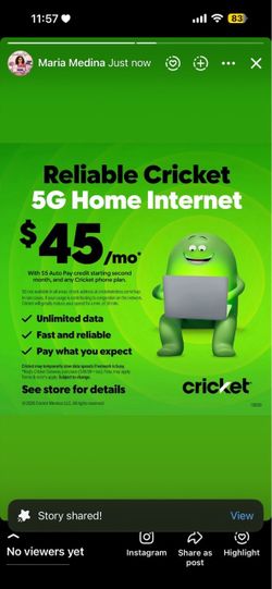Cricket home internet 🔥