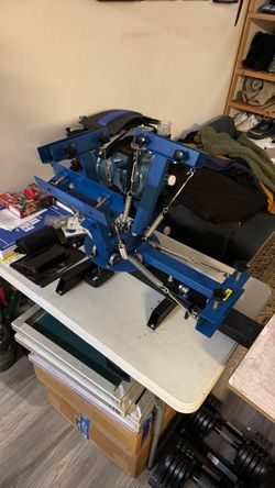 Blue 4-color Screen Printing Press Machine
