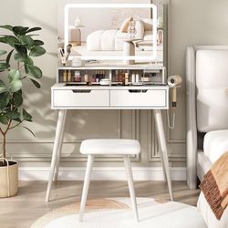 Vanity desk with mirror & chair