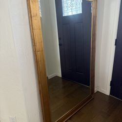 Large Vintage Wood Framed Mirror – 5’8” x 3’8”